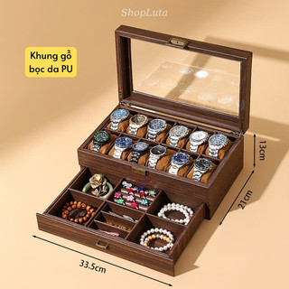 Hộp Đựng Đồng Hồ 12 Chiếc Da, Gỗ Cao Cấp Chất Lượng Mẫu Mới Giá Rẻ
