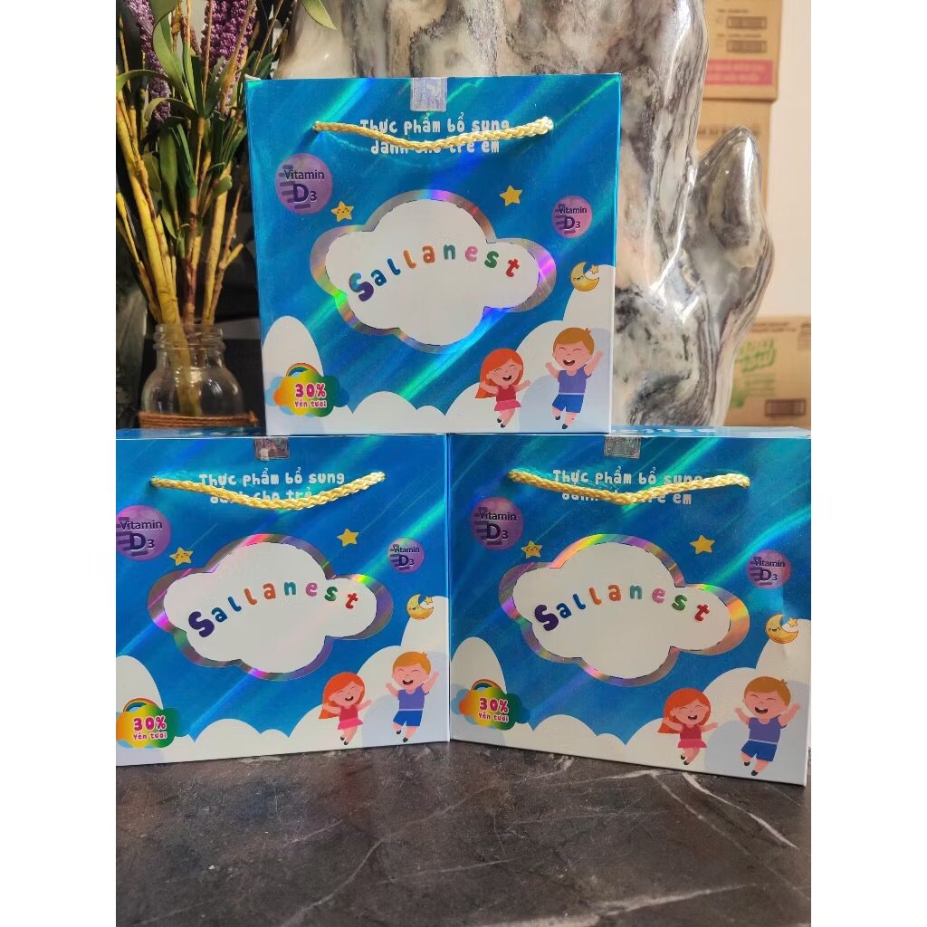 Nước Yến Sào Sallanest Kids Plus 30% Yến Tươi Cho Bé (Hộp 6 Hũ x 70ml) - Giúp Bé Ăn Ngon, Đề Kháng K