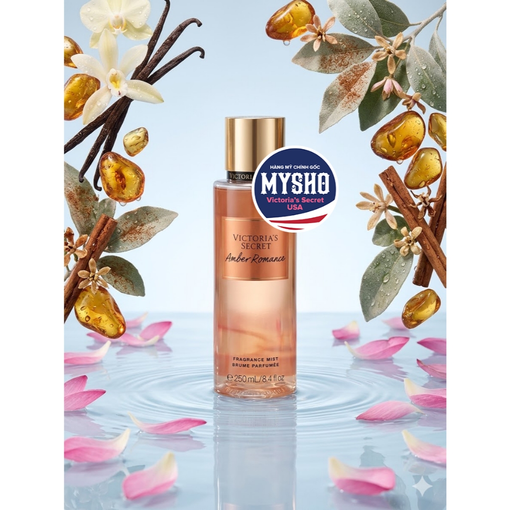 [Amber Romance] Xịt thơm toàn thân, Kem dưỡng thể, Gel tắm với hương Amber Goumand