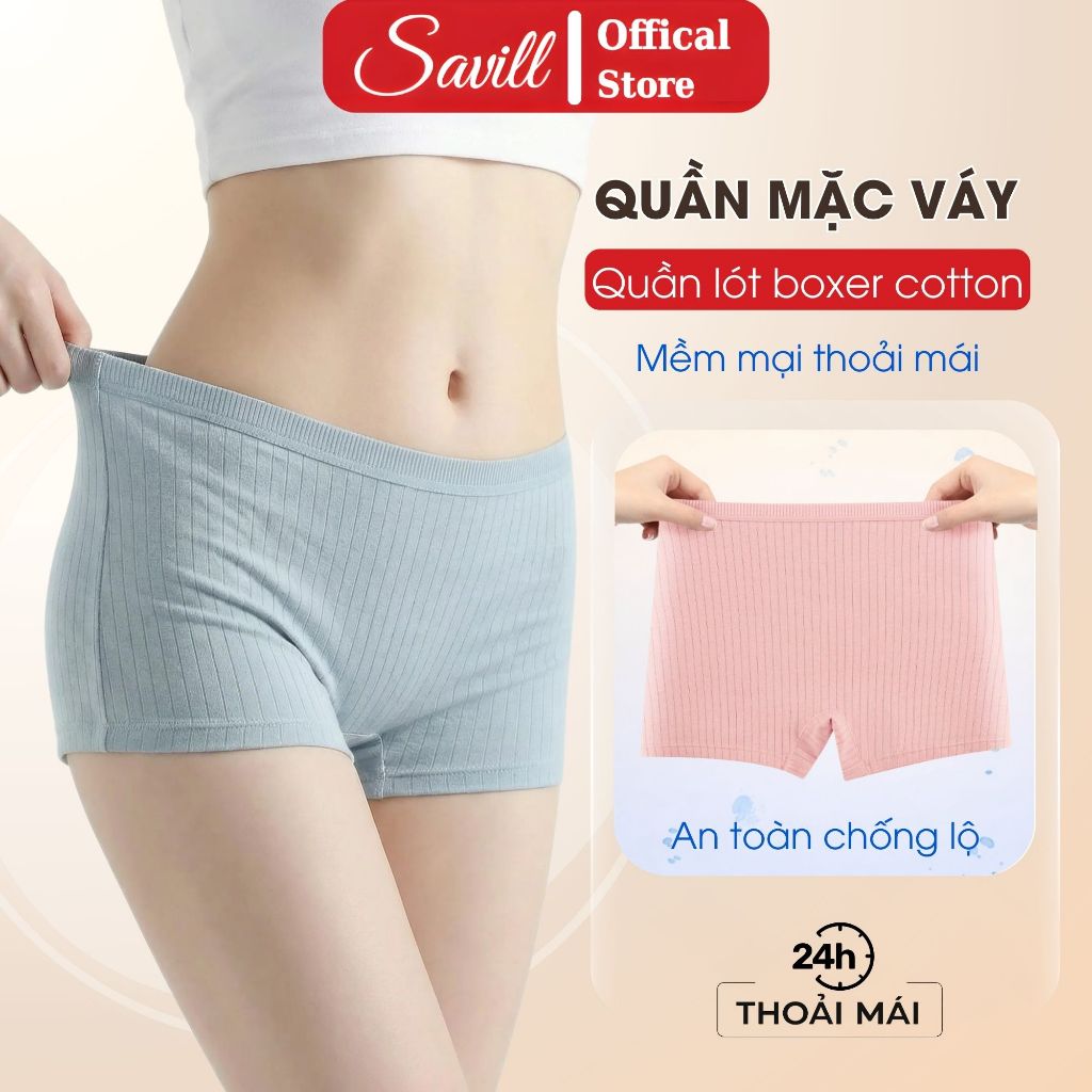 [ BST 2026 ] Quần mặc trong váy cạp vừa, Quần bảo hộ cotton co dãn đáy may kháng khuẩn SAVILL V4116