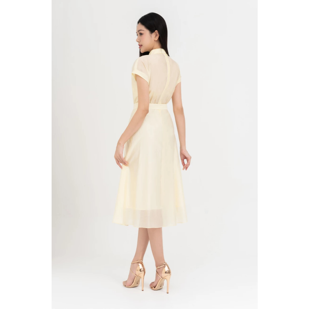 Đầm lụa dáng xòe phối đai nữ IVY moda MS 48M8275 | BigBuy360 - bigbuy360.vn
