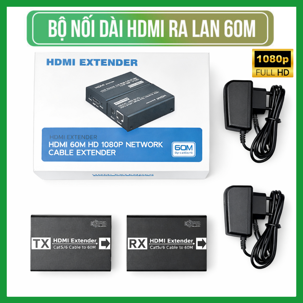 Bộ Nối Dài HDMI Qua Cáp Mạng LAN FB-LINK 60M – HDMI Extender 60M Full HD 1080P Kèm Nguồn