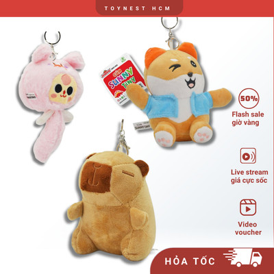 Móc Khóa Bunny Hồng Cute - Capybara Mini Cute - Cún Sunny Mini Treo Balo