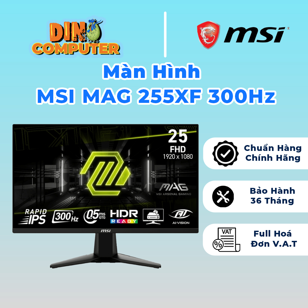 Màn hình PC MSI MAG 255XF (25 inch/ FHD/ 300Hz/ IPS/ 0.5ms) chính hãng giá tốt