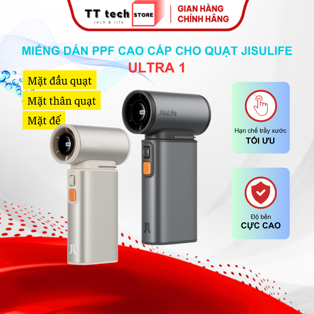 Miếng dán PPF cho quạt cầm tay Jisulife Ultra 1 hạn chế trầy xước, bảo vệ tối ưu cho thiết bị