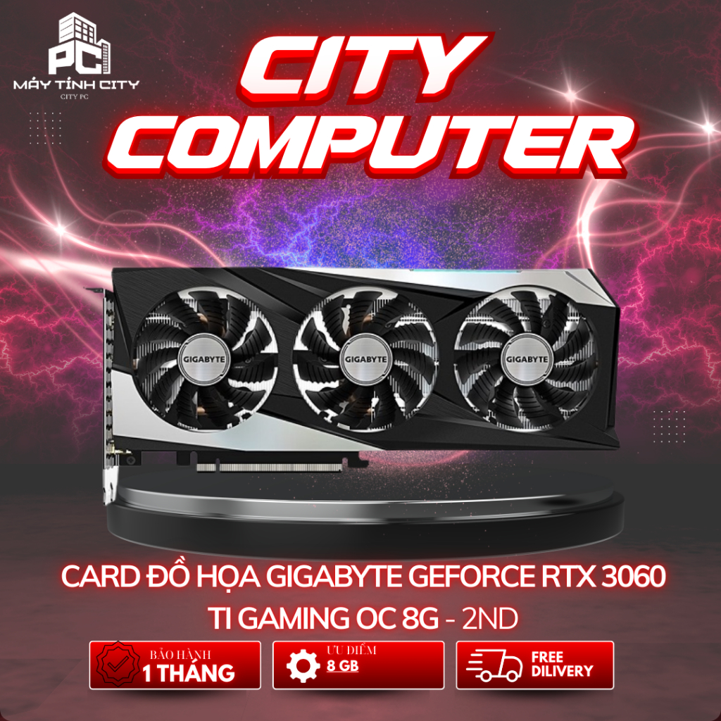 Card đồ họa Gigabyte GeForce RTX 3060 Ti GAMING OC 8G (N306TGAMING OC-8GD) - 2ND Bảo Hành 1 Tháng
