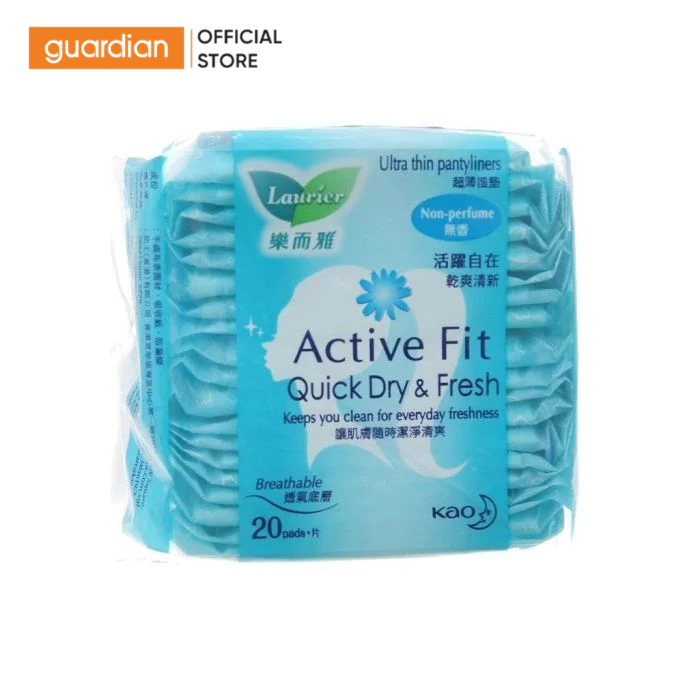 Băng Vệ Sinh Hàng Ngày Không Hương Active Fit Laurier 20 Miếng