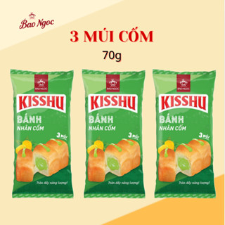 [1-5 Chiếc] Bánh mì tươi kisshu 3 múi nhân cốm Bảo Ngọc 70g 1 cái
