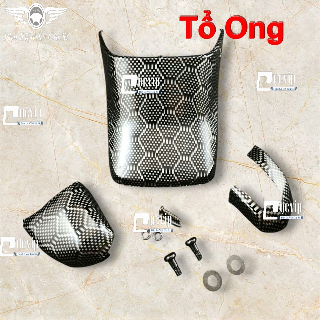 [Tặng Kèm Ốc] Ốp Dè Sau + Xi Nhan Trước CARBON FIBER Lắp Dream 100cc 110cc, Dream Lùn, Dream Thái MS