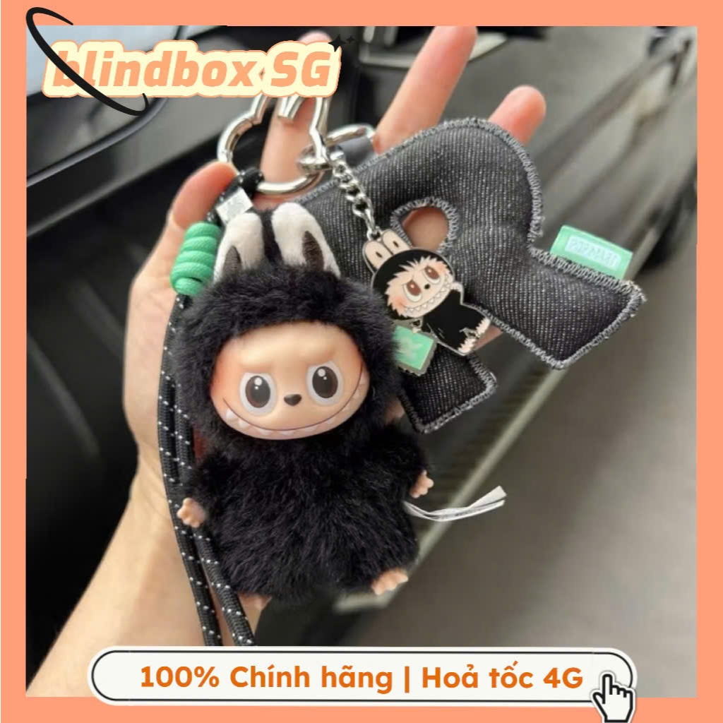 [CHÍNH HÃNG][HỎA TỐC] Móc khóa chữ cái Phụ kiện Labubu Pin- Labubu v4 Mini gấu bông- For Love Mini A