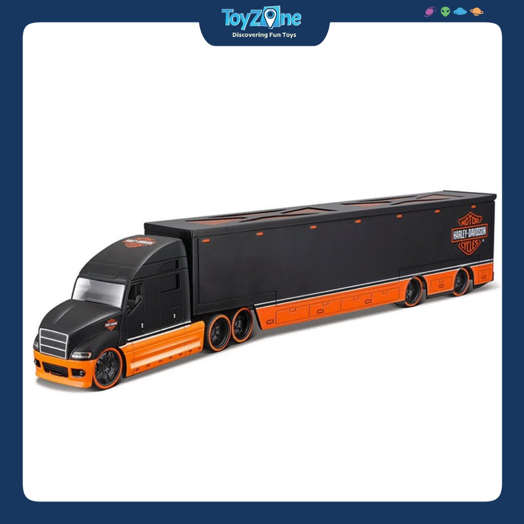 Mô hình xe Container Harley Davidson Custom Hauler 1:64 MAISTO