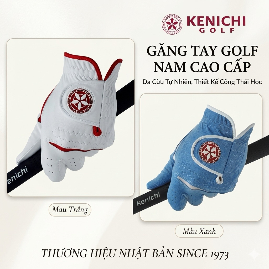 Găng Tay Golf Kenichi Men's Golf Glove - Trắng/Đỏ & Xanh/Trắng Golfworldforall
