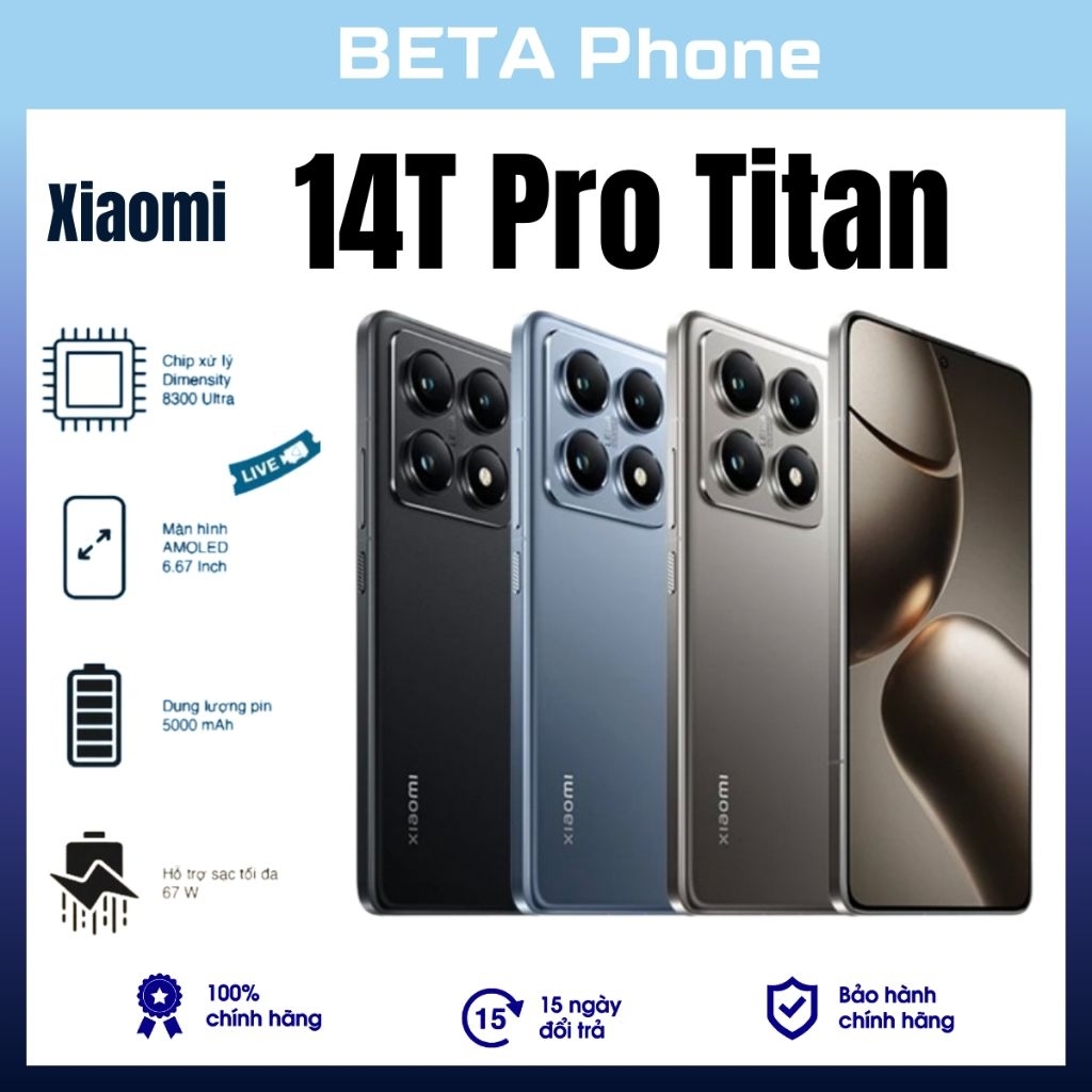 Điện thoại Xiaomi 14T Pro Titan 12GB/256GB - Chính Hãng