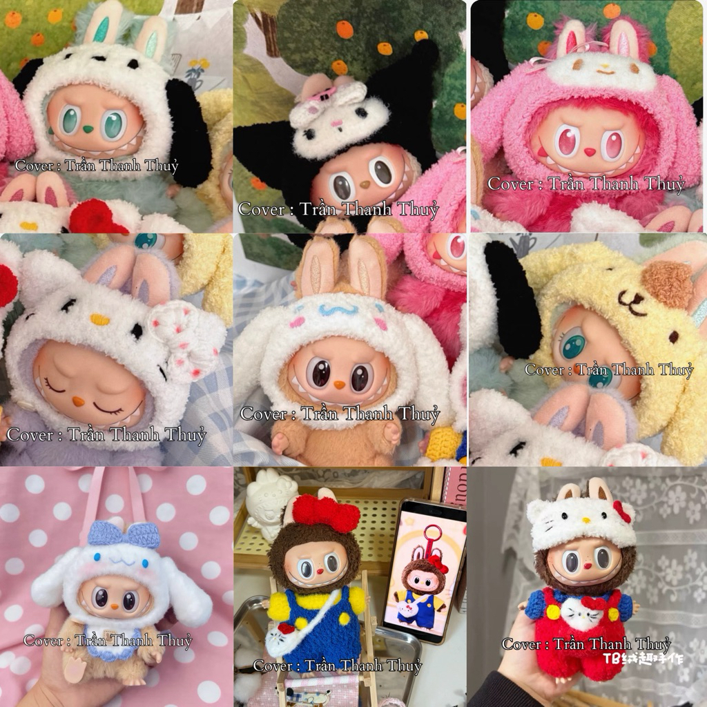 QUẦN ÁO - ĐỒ BẰNG LEN CHO LABUBU COSLAY HELLO KITTY AND FRIENDS V1-V2- V3