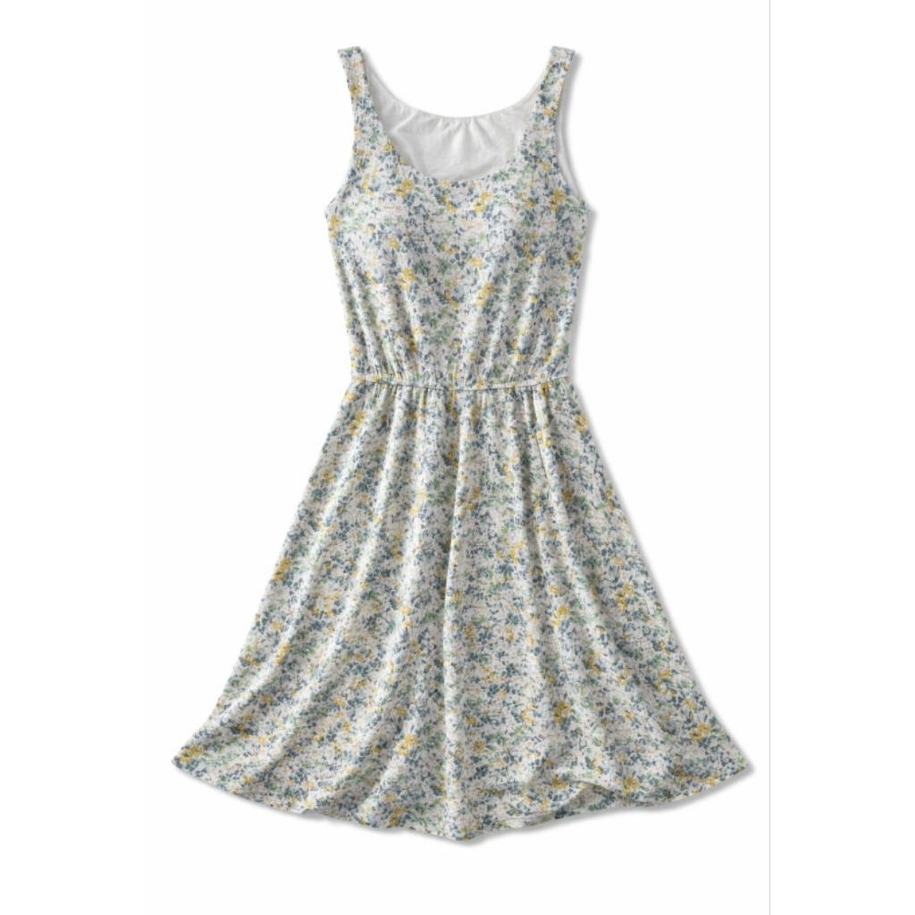 [2hand nhật] Đầm thun hoa nhí hiệu uniqlo hàng 2hand.Size M