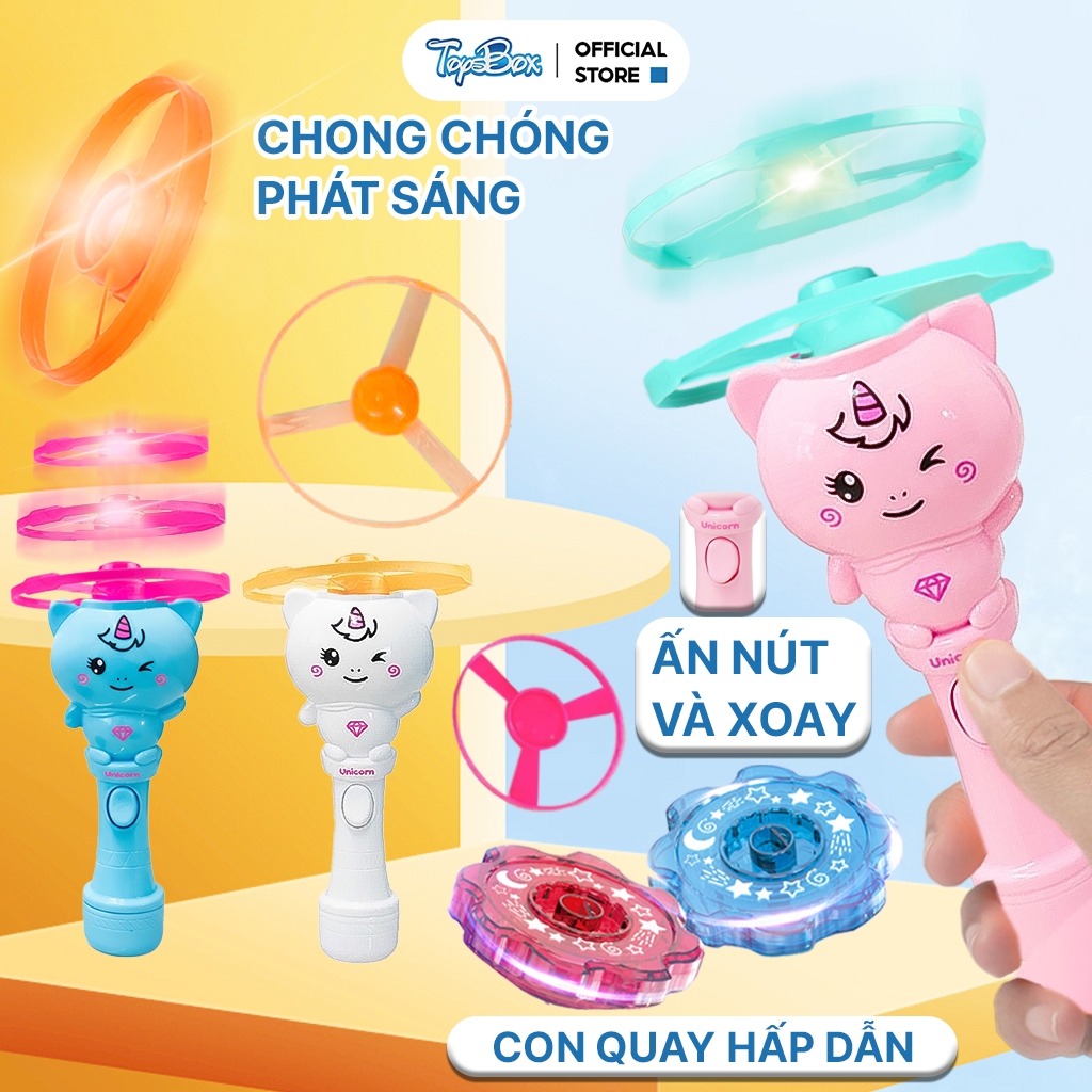 Đồ chơi máy bắn chong chóng, con quay nhiều màu sắc cho bé