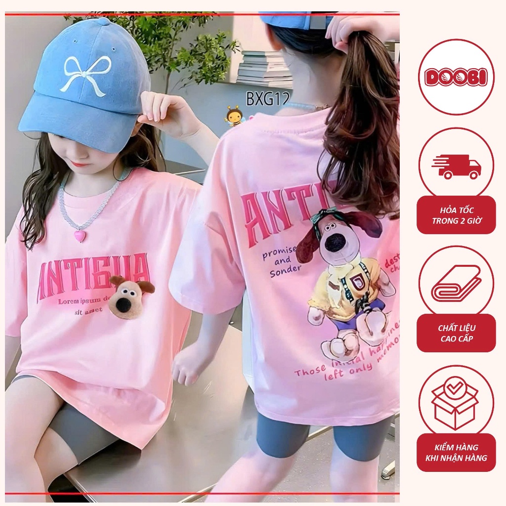 Set đôi Mẹ và Bé chất thun cotton quần legging, set bộ legging in ANTIGUA GẮN CHÓ BÔNG sành điệu hiệ