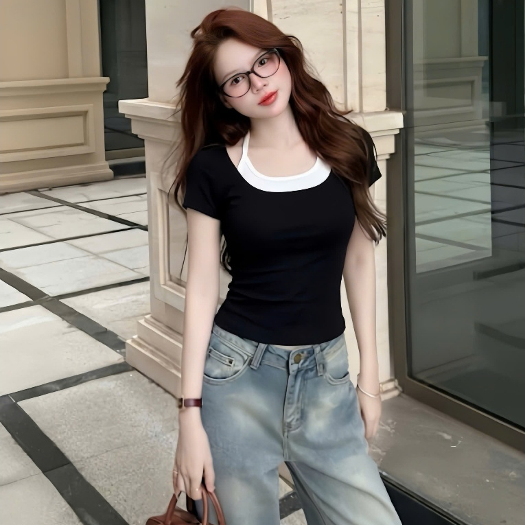[SUMMER VIBE] Áo Thun Cotton Ôm Body 2 Lớp Cổ Vuông Phối Bra Dây Yếm Thắt Sau Cổ Tôn Dáng – Giveme.clothing_saigon | BigBuy360 - bigbuy360.vn