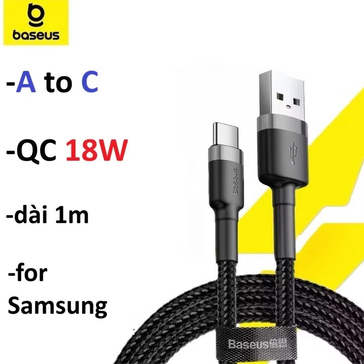 CÁP SẠC TYPE-C 3A BASEUS CAFULE DATA CABLE  -Bảo Hành 3 tháng