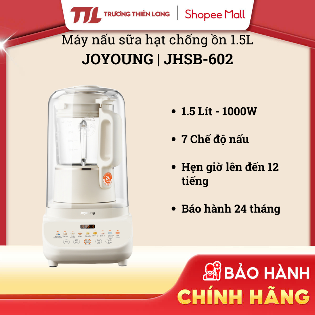 [Full VAT] JHSB-602 - Máy Nấu Sữa Hạt Đa Năng Joyoung 7 Chế độ nấu - 5 Chương trình nâng cao |JHSB-6