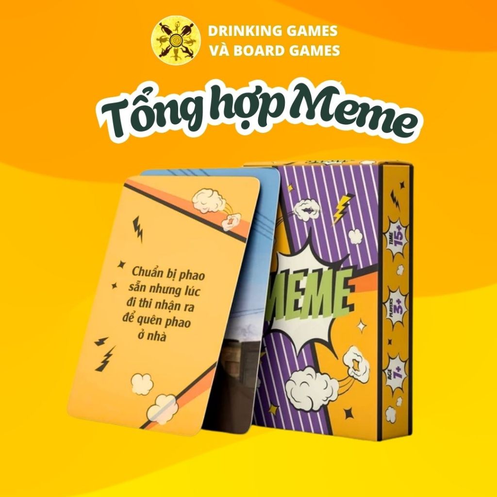 Bộ Bài Meme 200 Lá Giấy Cứng Siêu Lầy Lội Chơi Nhóm Bạn Giải Trí Drinking And Board Game
