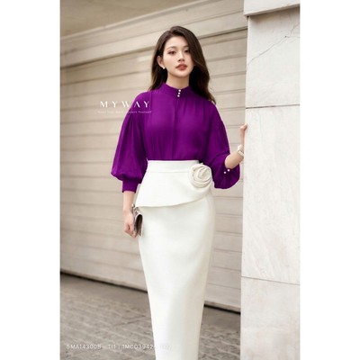 Chân Váy Công Sở Nữ MY WAY Dáng Bút Chì Đai Hoa Cao Cấp 1MCO3942