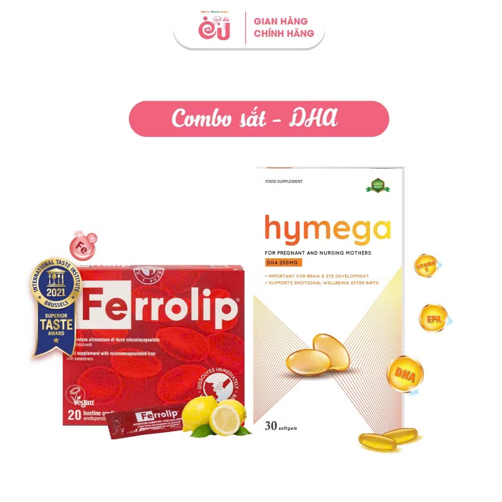 Bộ Ba Vi chất Sắt Ferrolip- Canxi Menacal - DHA Hymega cho mẹ bầu, mẹ sau sinh, người trưởng thành