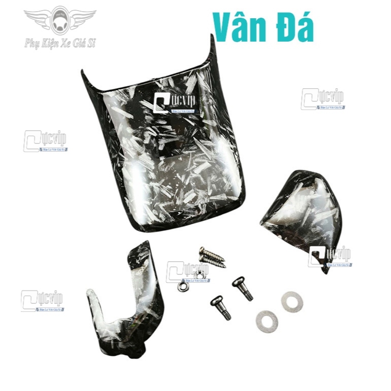 [Kèm Ốc Gắn] Ốp Dè Sau + Xi Nhan Trước CARBON FIBER Vân Đá Gắn Dream 100cc 110cc, Dream Lùn, Dream T