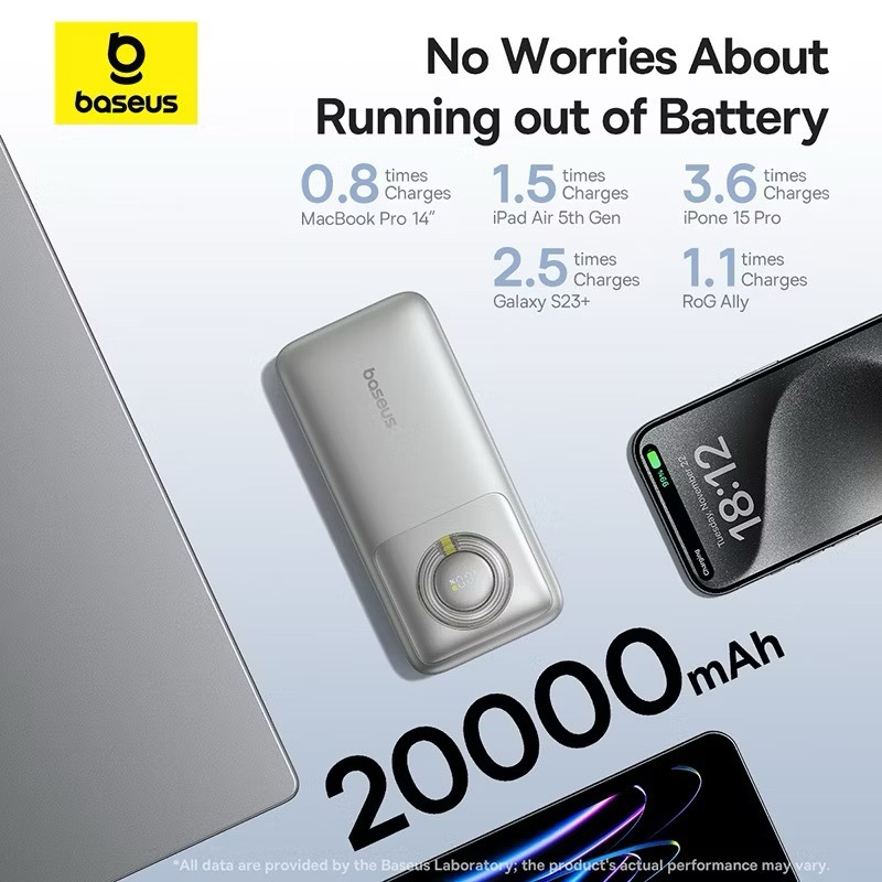 Sạc dự phòng Baseus công suất 65W 20000mAh hàng new đóng túi zip ( mới 100%).