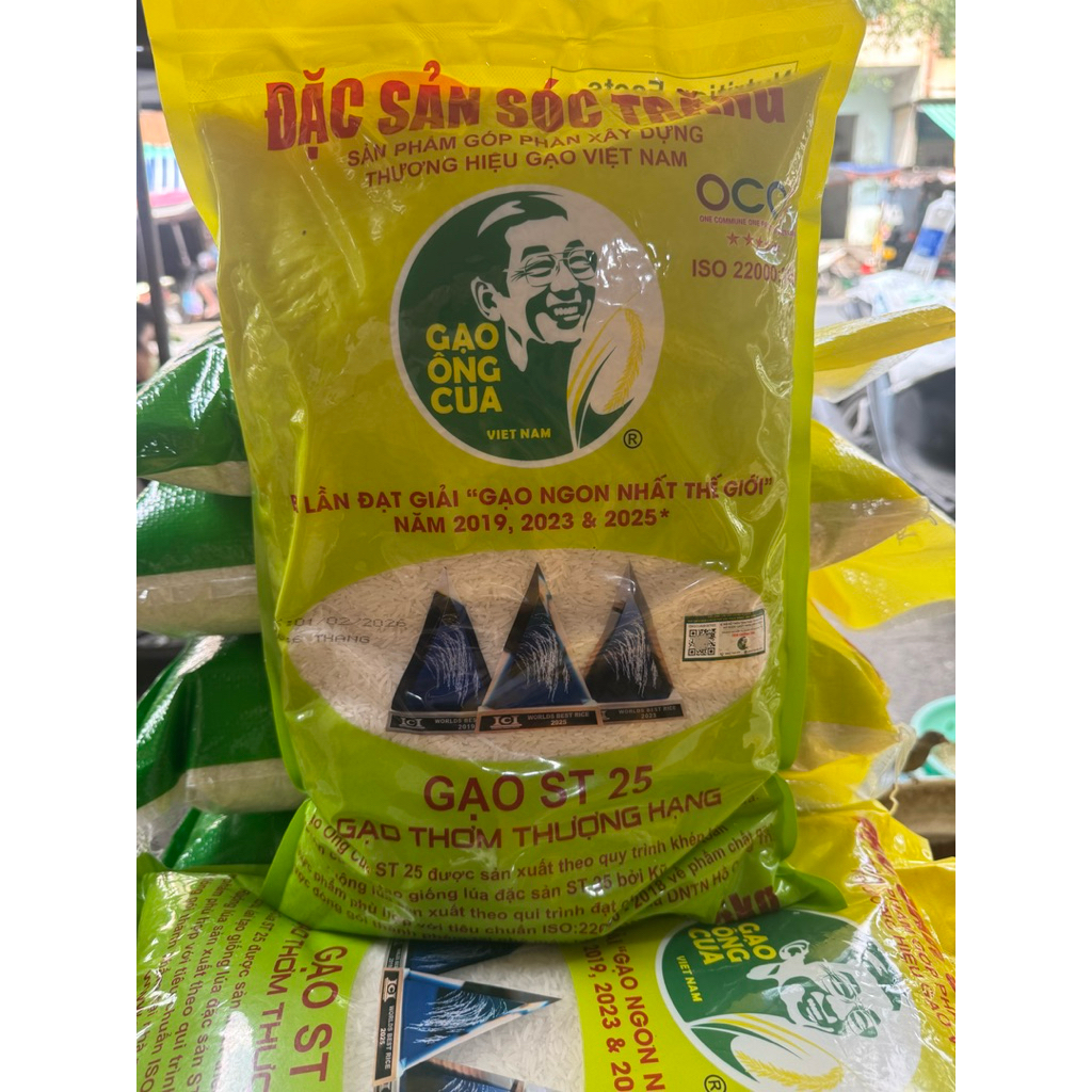 GẠO ST25 GẠO ÔNG CUA - BAO CHECK MÃ VẠCH (5KG) - CHÍNH HÃNG
