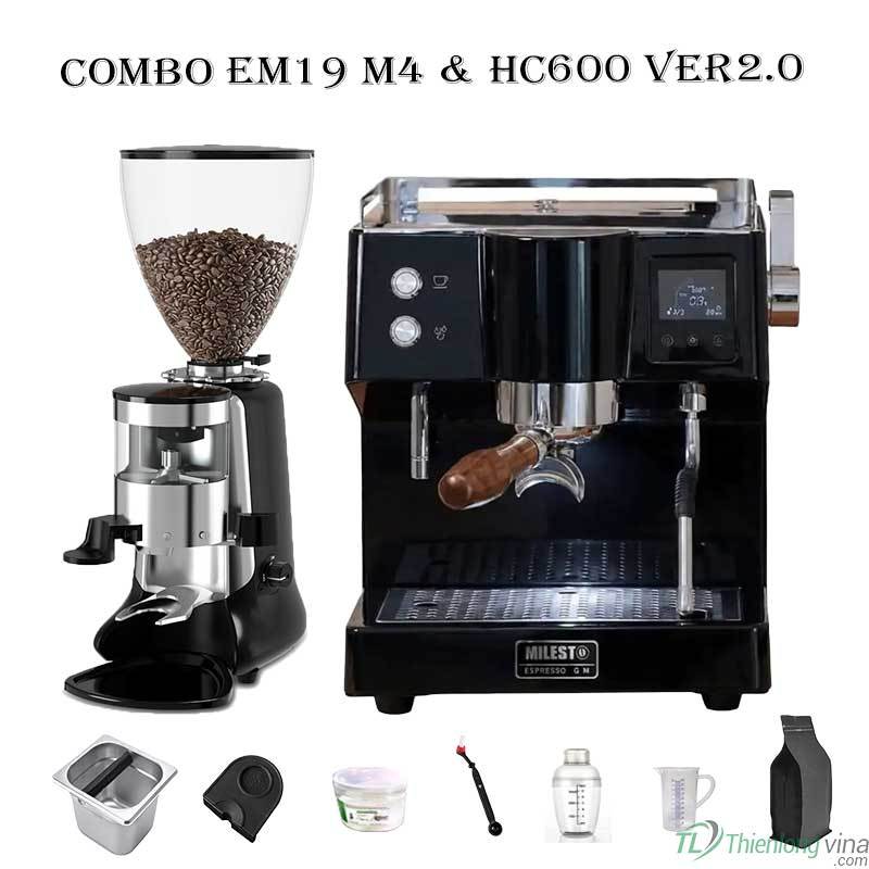 Combo máy pha cà phê EM19 M4 và máy xay HC600v2, Otto 65