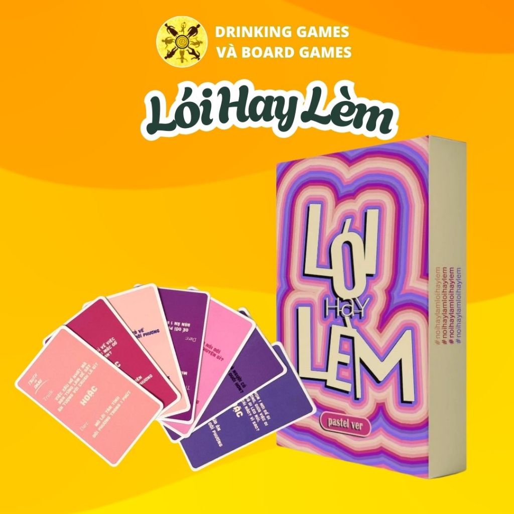 Bộ Bài Lói Hay Lèm Cặp Đôi Pastel 30 Lá Giấy Cứng Thử Thách Thú Vị Drinking And Board Game