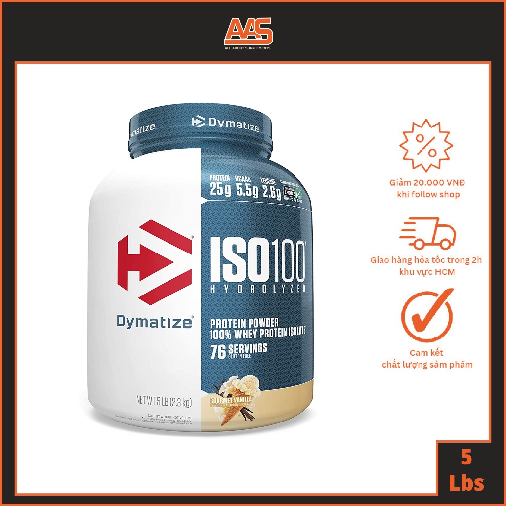 Thực phẩm bảo vệ sức khỏe bột đạm Dymatize ISO100 - 5lbs