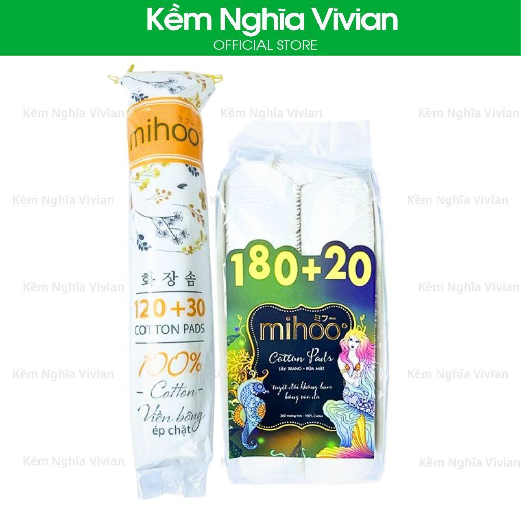 Bông tẩy trang Mihoo 150, 200 miếng