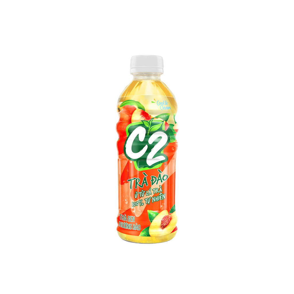 Thùng 24 chai trà đen C2 hương đào 225ml