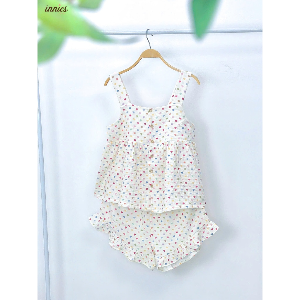 Bộ muslin 2 dây mặc nhà nữ Innies