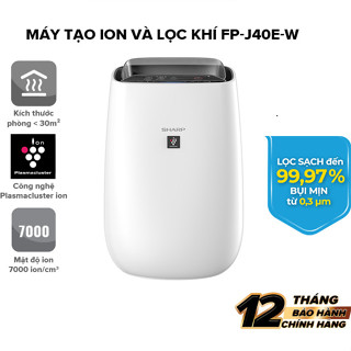 Máy Lọc Không Khí Sharp FP-J40E-W - Diện tích < 30 m² - 7,000 ion/cm³ - Bộ lọc 3 lớp