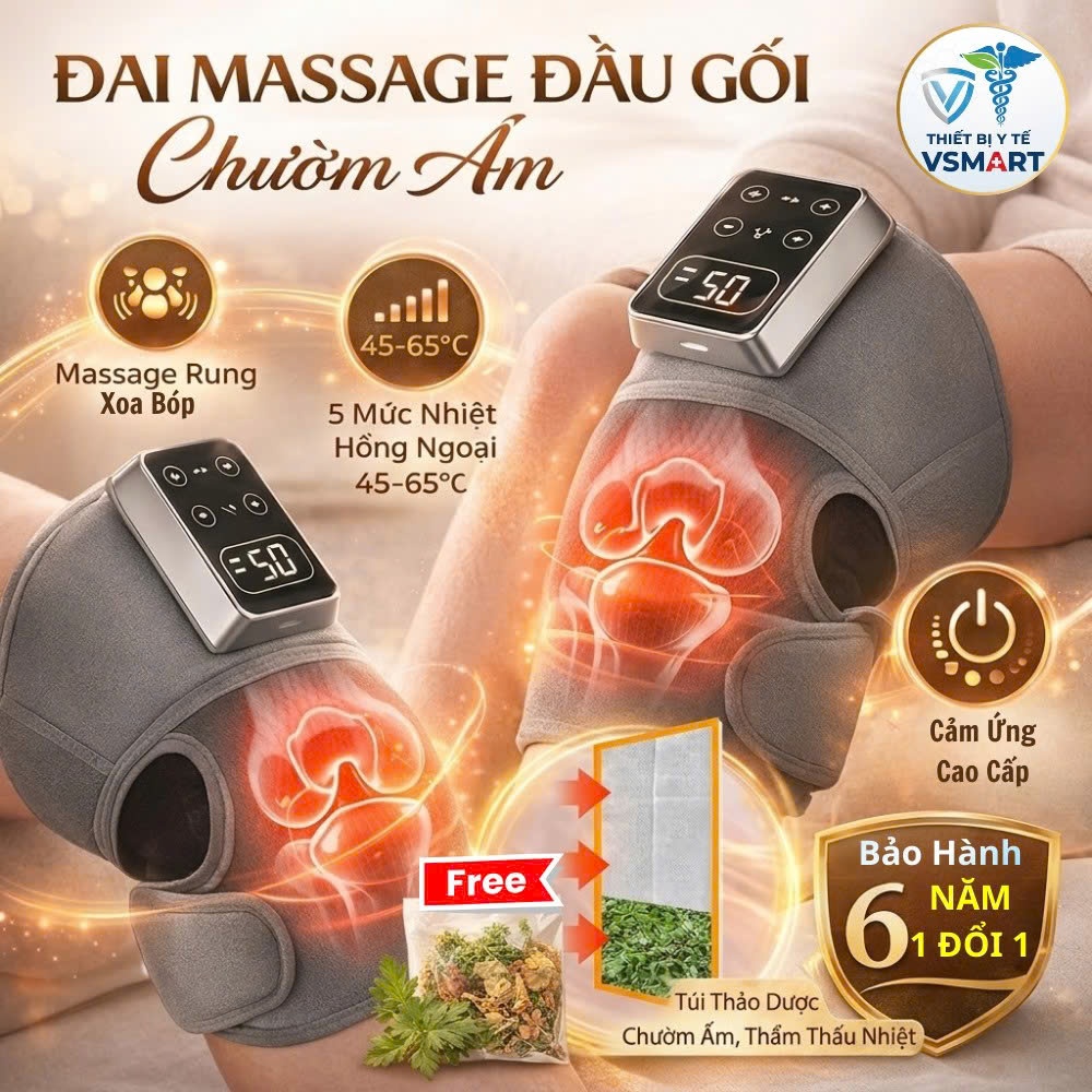 Đai Chườm Nóng Đầu Gối Hồng Ngoại Z319, Đai Quấn Khớp Đầu Gối Mát Xa Chuyên Sâu Giảm Đau Nhức Xương Khớp