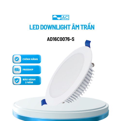 Led Downlight âm trần AC dòng Ecoline AD16C0076-S 7W, 9W, 12W, ánh sáng trắng