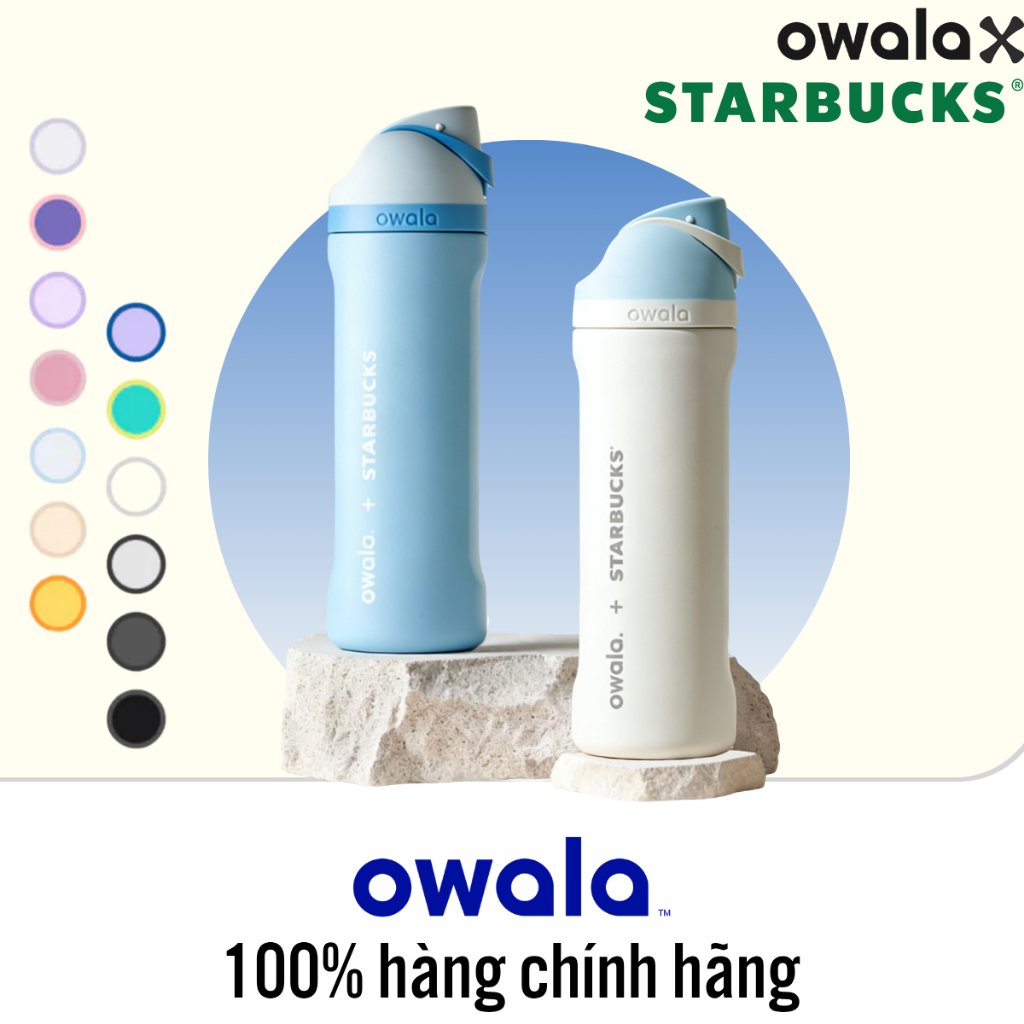 [ Hàng chính hãng ] Bình nước Owala FreeSip 24oz bằng thép không gỉ – Chống rò rỉ, không chứa BPA – 