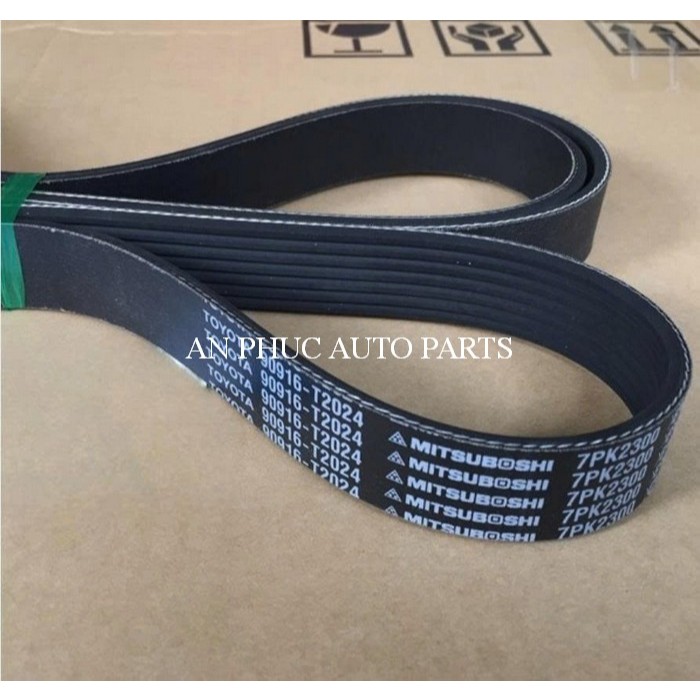 Dây curoa, dây đai tổng Toyota Innova, Fortuner đời 2004-nay Mitsuboshi 7PK2300 |Toyota 90916-T2024