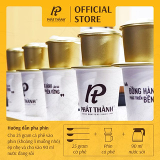Cà phê Phát Thành xay sẵn truyền thống PT02 - CHUYÊN PHA PHIN - Chuyên quán - Vị đắng vừa phải, thơm béo nhẹ - Gói 500g