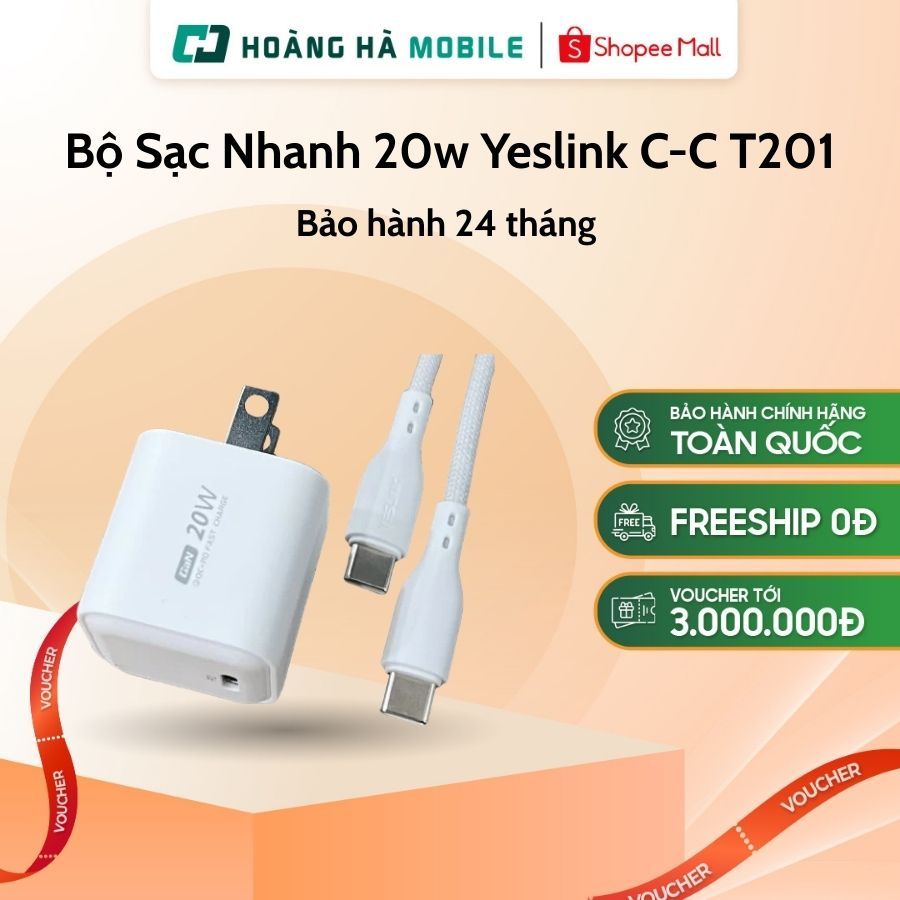 Bộ Sạc Nhanh 20w Yeslink C-C T201 - Chính hãng