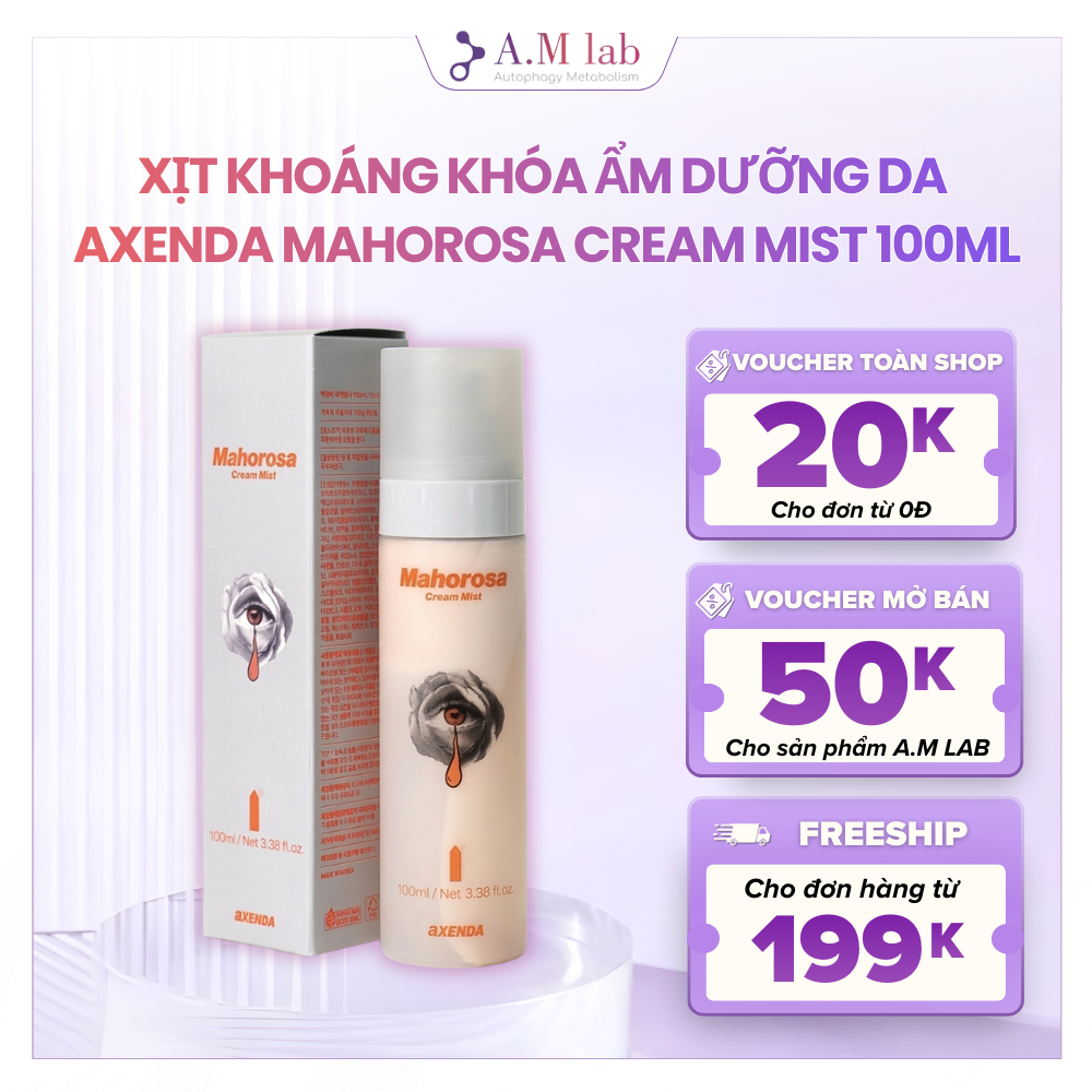Xịt Khoáng Khoá Ẩm Dưỡng Da Axenda Mahorosa Cream Mist 100ml
