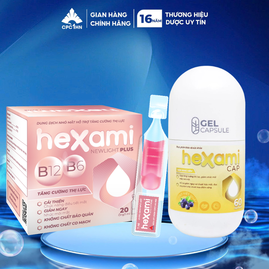 Combo Bổ Mắt HEXAMI Giảm Nhức Mỏi Mắt, Khô Mắt Hỗ Tăng Cường Thị Lực Bảo Vệ Mắt