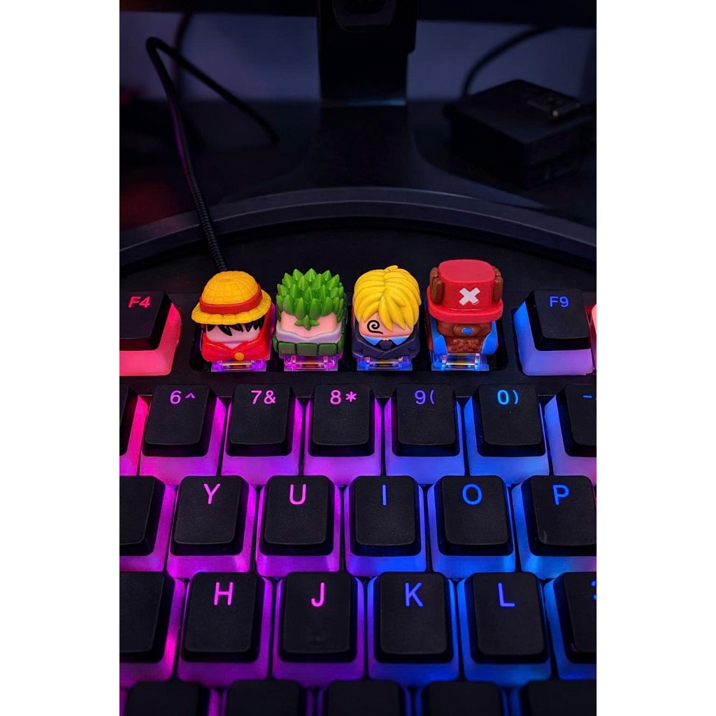 One Piece Artisan Keycaps - Luffy, Zoro, Sanji, Chopper Handmade Custom Keycap for Keyboards