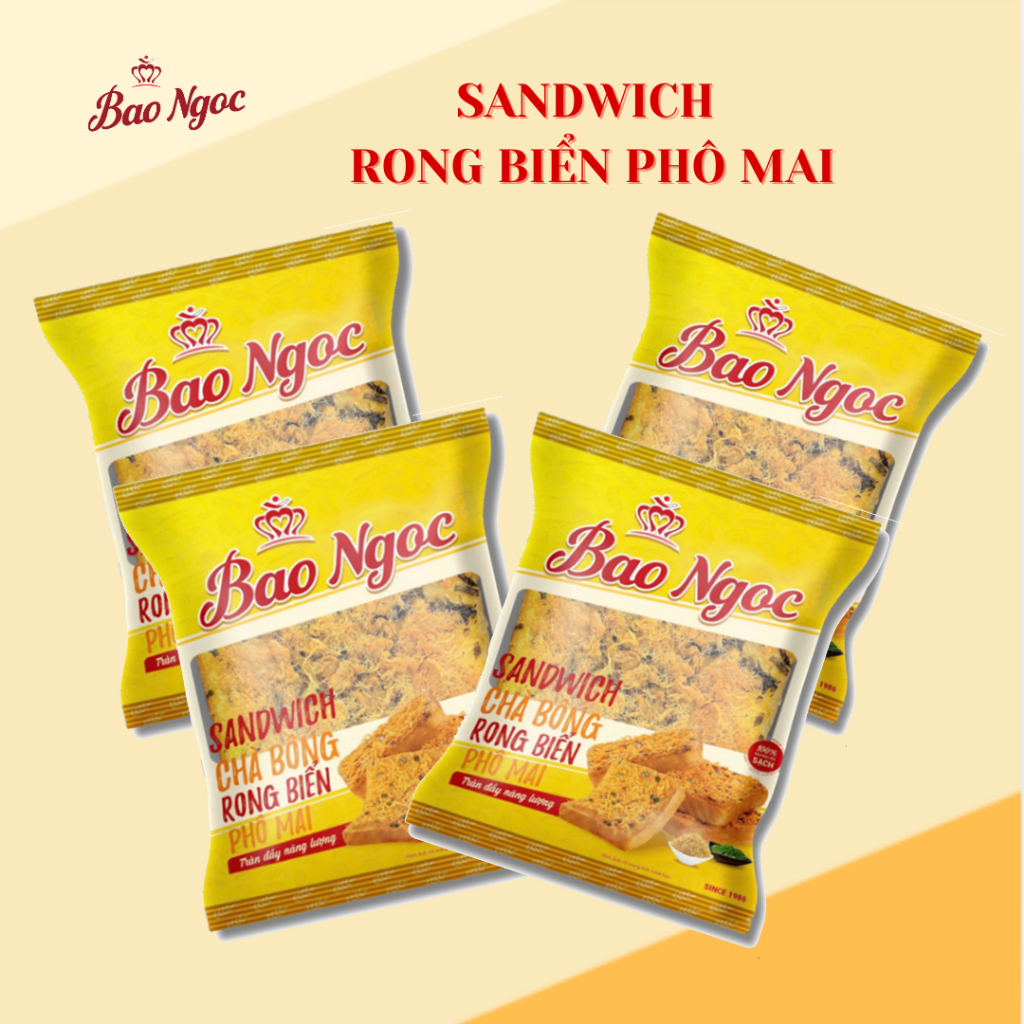 [1-5] Bánh sandwitch chà bông rong biển phô mai Bảo Ngọc  nhiều ruốc & phô mai 50g
