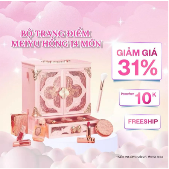 Bộ Trang Điểm MEIYU Hồng 14 Món,Cốp Trang Điểm Quà Cho Bạn Gái Người Yêu Các Dịp Lễ Chile Cosmetic