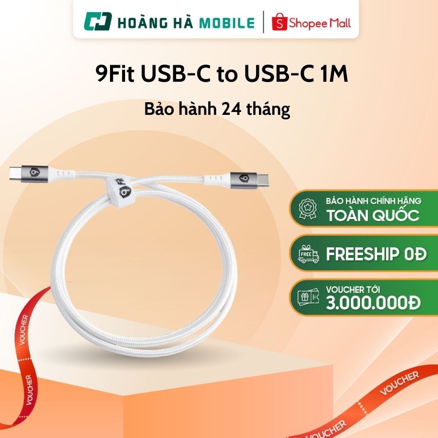Cáp 9Fit USB-C to USB-C 1M - Chính hãng