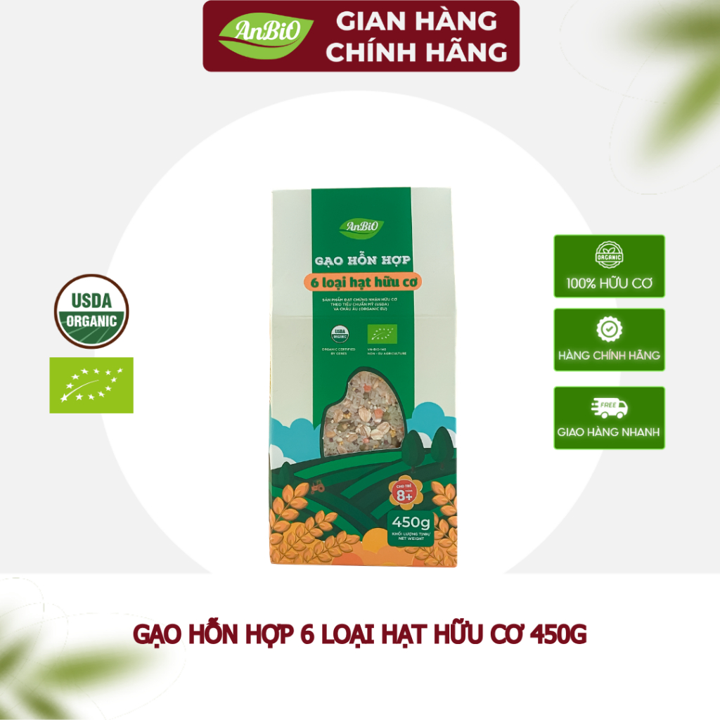 {CHÍNH HÃNG ANBIO} Gạo hỗn hợp 4-6 loại hạt hữu cơ Anbio - Chứng nhận hữu cơ USDA của Mỹ